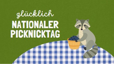 Happy National Picnic Day green whimsical-color-block