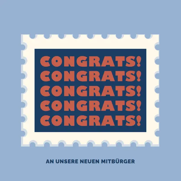 Herzlichen Glückwunsch an unsere neuen Mitbürger blue modern-simple