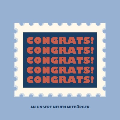 Herzlichen Glückwunsch an unsere neuen Mitbürger blue modern-simple