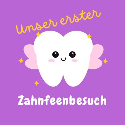 Erster Zahnfeenbesuch purple whimsical-color-block