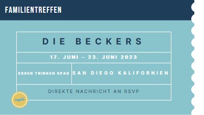 Ticket zum Wiedersehen blue modern-bold