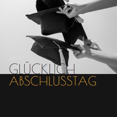 Glücklicher Abschlusstag black modern-simple