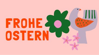 Frohe Ostern pink whimsical-color-block