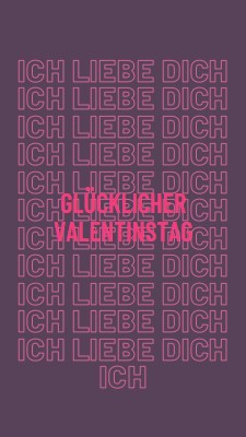 Ich liebe dich, Valentinstag purple modern-bold