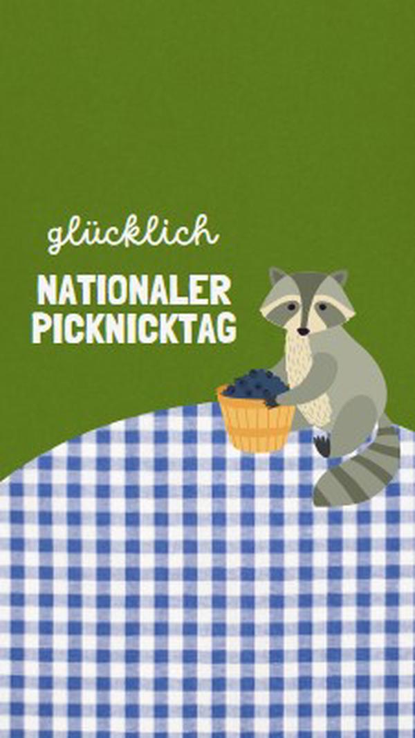 Happy National Picnic Day green whimsical-color-block