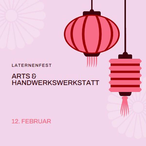 Laternenfest workshop pink modern,whimsical,graphics,minimal,bold,typographic