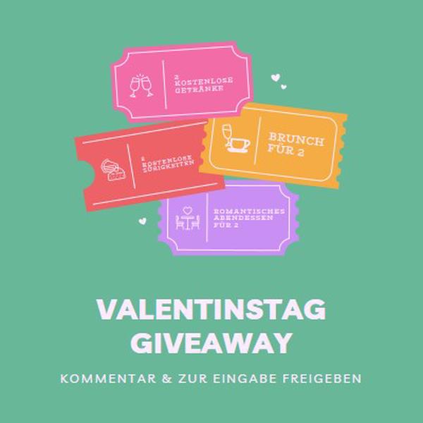Valentinstag Giveaway green bright,playful,tickets,retro,shape,overlapping