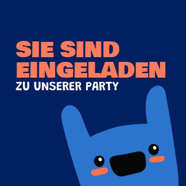 Sie sind zu unserer Party eingeladen blue whimsical,bold,monster