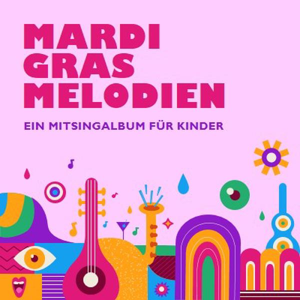 Mardi Gras Melodien für Kinder pink whimsical,fun,illustration,geometric,graphic,bright