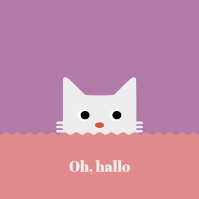 Oh, hallo red cute,simple,cat,neutral,bright,fun