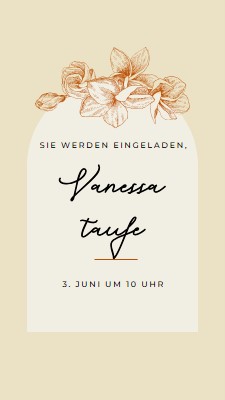 Taufe einladen yellow vintage-botanical