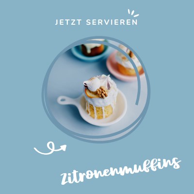 Jetzt Zitronenmuffins servieren blue modern,playful,whimsical