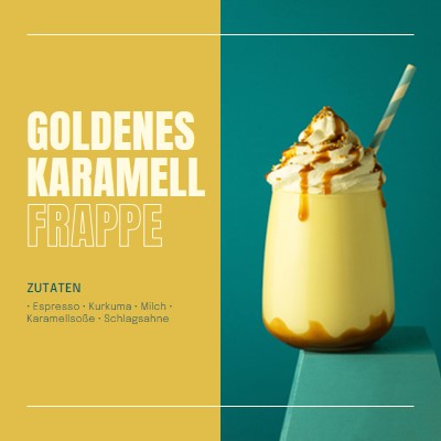 Goldenes Karamell frappe yellow modern,simple,duotone