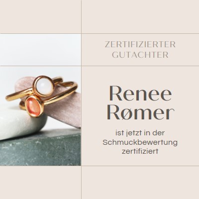 Zertifiziert in Der Schmuckbewertung brown clean,minimal,frame,elegant,neutral,asymmetrical