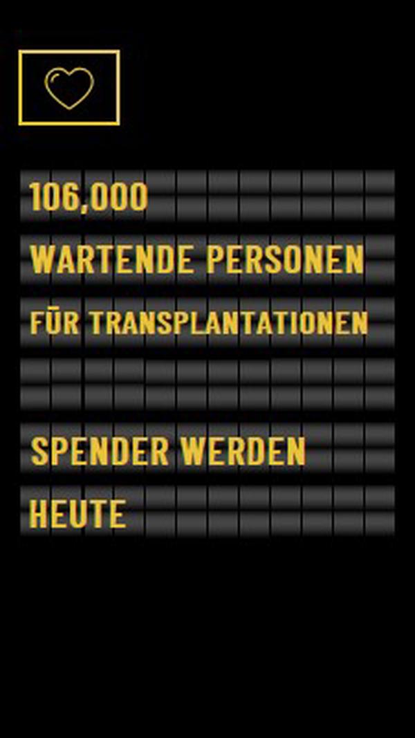 Organspender werden heute black modern-bold