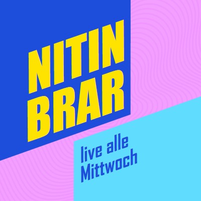 Podcast live übertragen blue bold,bright,typography,geometric,vibrant,block