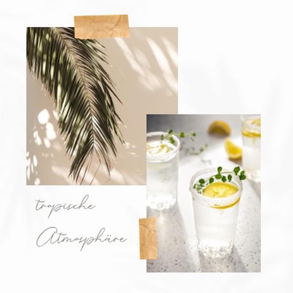 Tropische Cocktail-Atmosphäre white photographic,collage,minimal,scrapbook,handwriting,botanical,