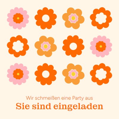 Wir schmeißen eine Party orange bold,fun,graphic