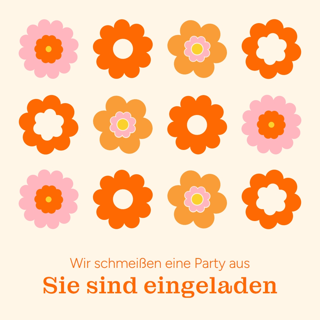 Wir schmeißen eine Party orange bold,fun,graphic