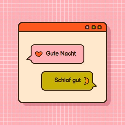 Gute Nacht, schlafen Sie eng pink retro,graphic,message,speech-bubble,icon,motif,emoji,