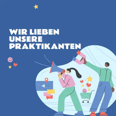Vielen Dank Karte für Praktikanten blue bold,whimsical,illustration,shape,fun,graphic