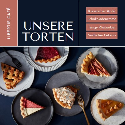 Genießen Sie unseren Kuchen blue simple,classic,organized