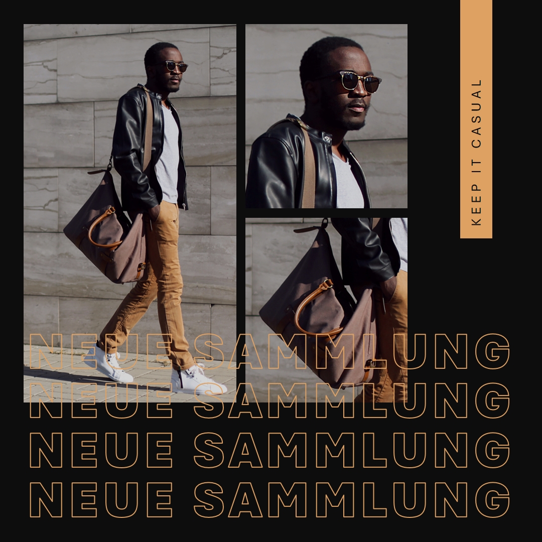 Neuer Modeflyer black photographic,simple,collage,typographic,geometric,