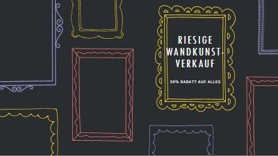 Riesiger Wandkunstverkauf black whimsical-line