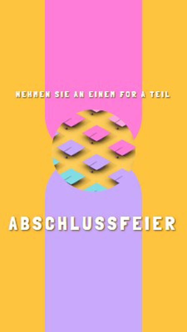 Nehmen Sie an der Abschlussfeier teil yellow whimsical-color-block