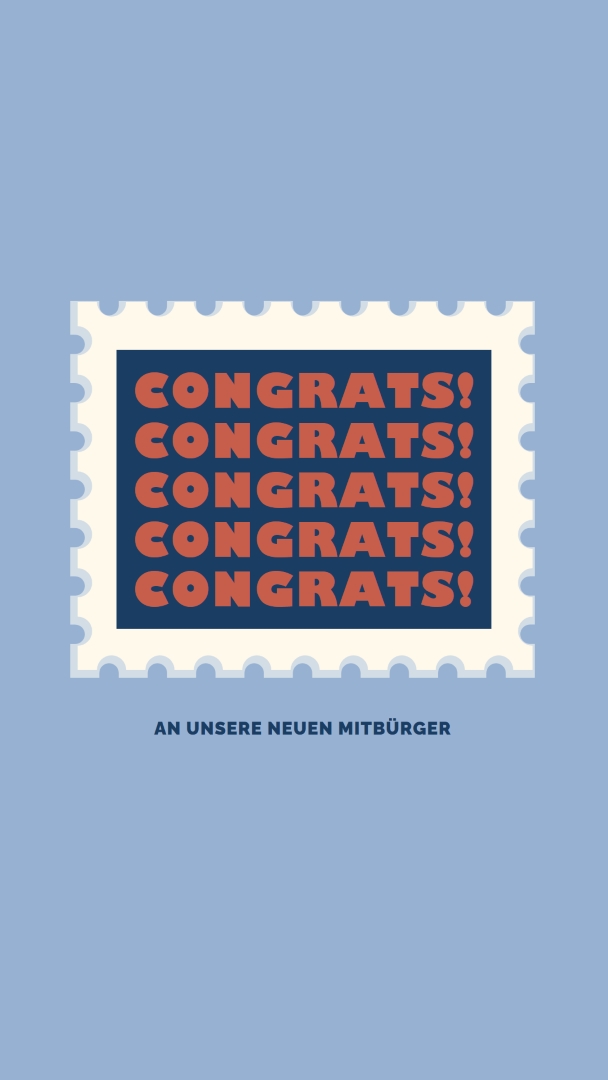 Herzlichen Glückwunsch an unsere neuen Mitbürger blue modern-simple