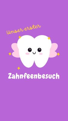 Erster Zahnfeenbesuch purple whimsical-color-block