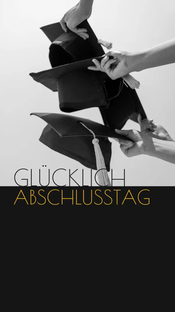 Glücklicher Abschlusstag black modern-simple