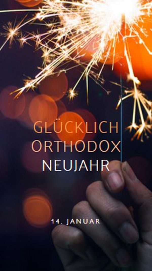 Frohes orthodoxes Neues Jahr black modern-simple