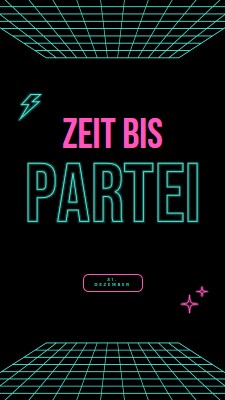 Zeit zum Feiern black bold,neon,outline,grid,sci-fi