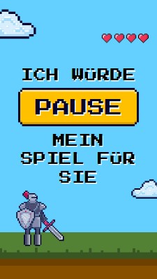 Ich würde mein Spiel für Sie anhalten blue vibrant,whimsical,game,retro,playful,computer