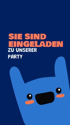 Sie sind zu unserer Party eingeladen blue whimsical,bold,monster