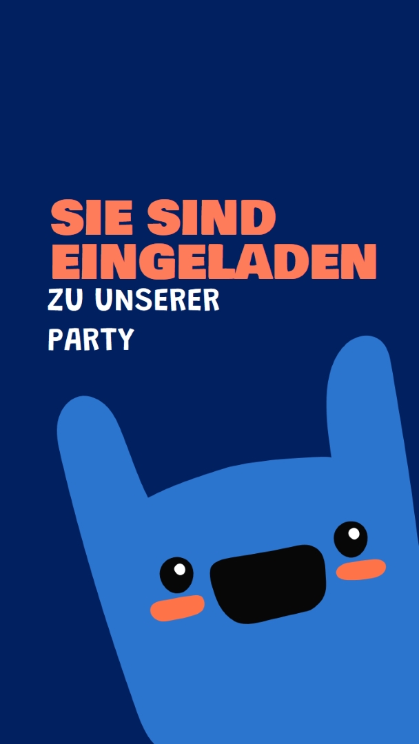 Sie sind zu unserer Party eingeladen blue whimsical,bold,monster