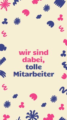 Dankeskarte an das Mitarbeiterteam blue bright,whimsical,pattern,playful,graphic,frame