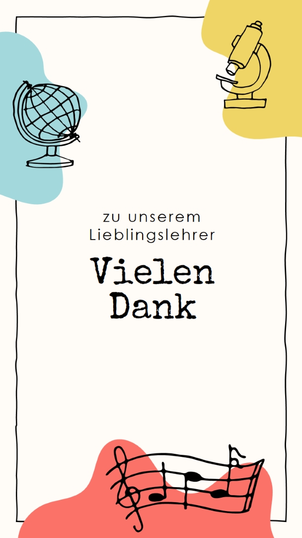 Schullehrer danke Karte gray clean,colorful,sketch,asymmetrical,school,shape