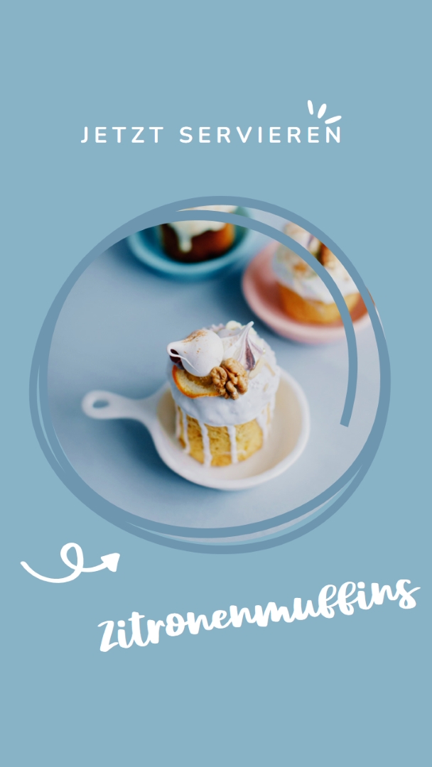 Jetzt Zitronenmuffins servieren blue modern,playful,whimsical