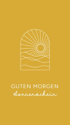 Guten Morgen, Sonnenschein yellow modern,minimal,lines,simple,waves,sun