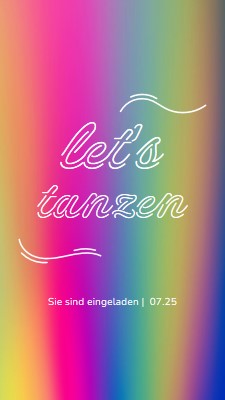 Let's dance, Sie sind eingeladen pink bold,bright,typographic