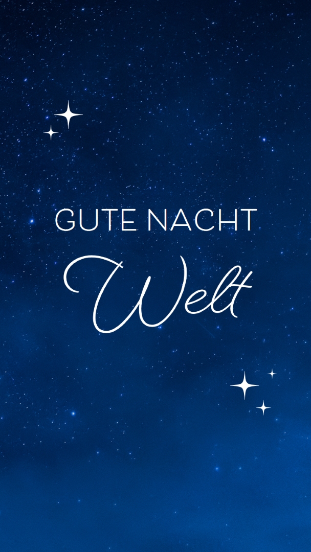Gute Nacht Welt blue modern,simple,typographic,whimsical,motif,