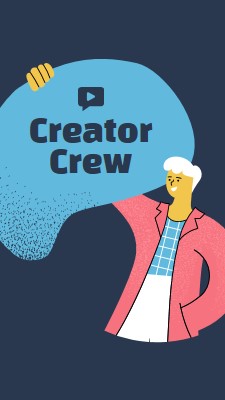 Online Community Creator Crew blue organic,bright,illustration,graphic,simple,vibrant