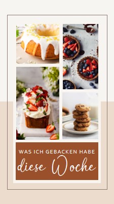 Was ich diese Woche gebacken habe brown photographic,grid,collage,simple,graphic,handwriting