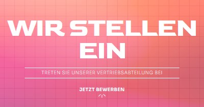 Wir stellen ein - kommen Sie zu uns! pink simple,bold,gradient,grid,minimal,bright