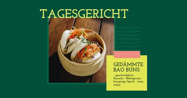 Probieren Sie unser Tagesgericht green modern,bold,fun,geometric,graphic,label