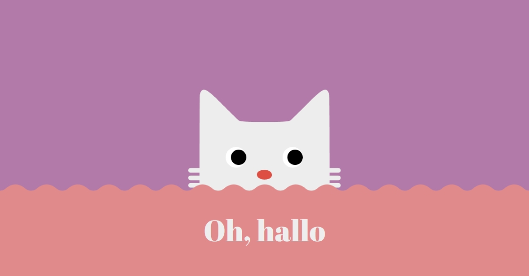 Oh, hallo red cute,simple,cat,neutral,bright,fun