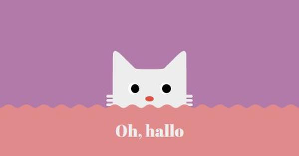 Oh, hallo red cute,simple,cat,neutral,bright,fun