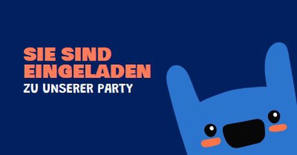 Sie sind zu unserer Party eingeladen blue whimsical,bold,monster